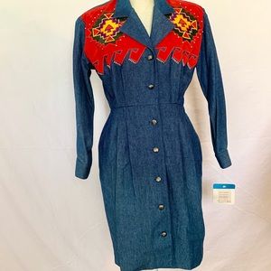 NWT VINTAGE ADAM DOUGLAS PAPĒLL PETITES DRESS